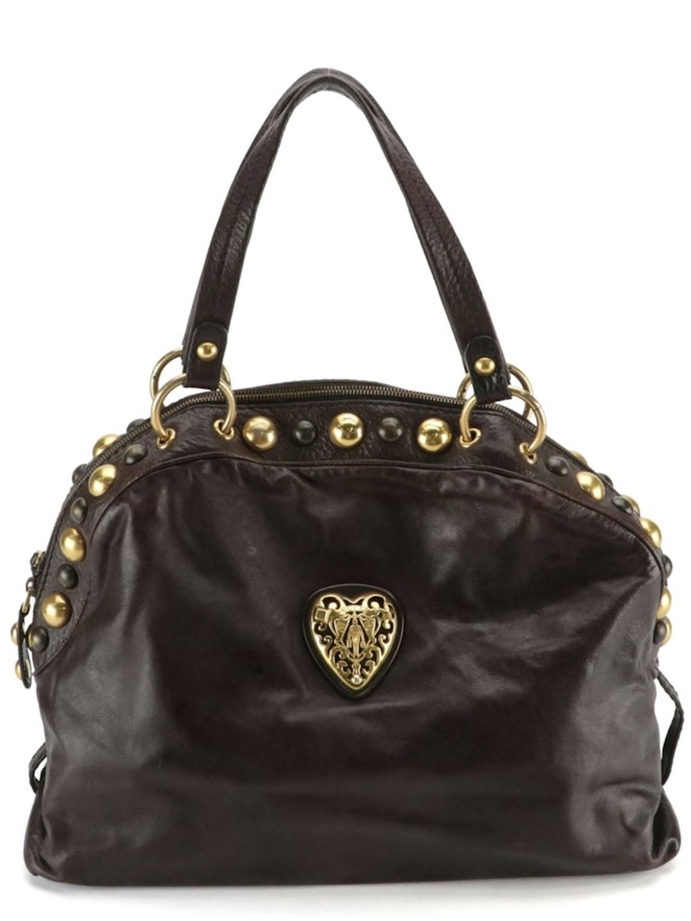 vintage large Gucci F/W 2008 Calfskin Leather Babouska Satchel Bag Y2k - Picture 3 of 8